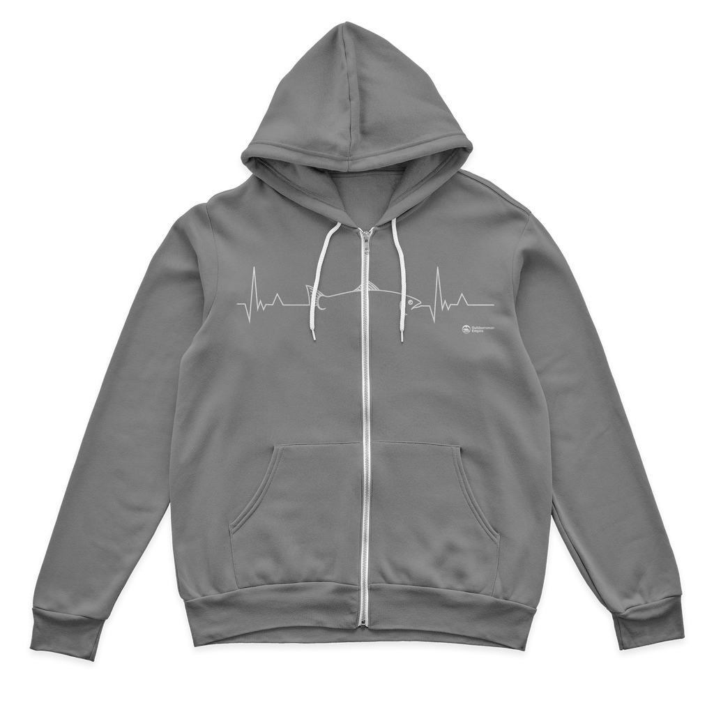 Fishing Cardiogram Zip Hoodie