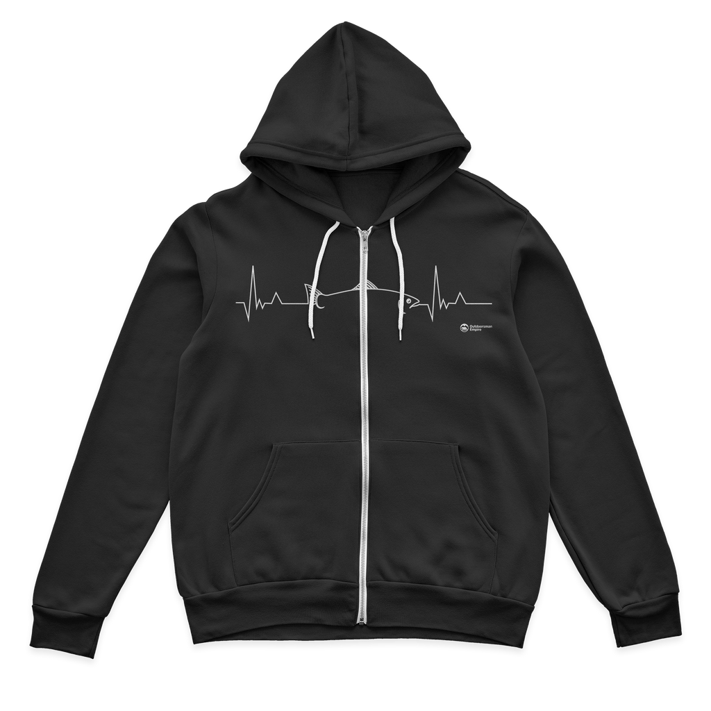 Fishing Cardiogram Zip Hoodie